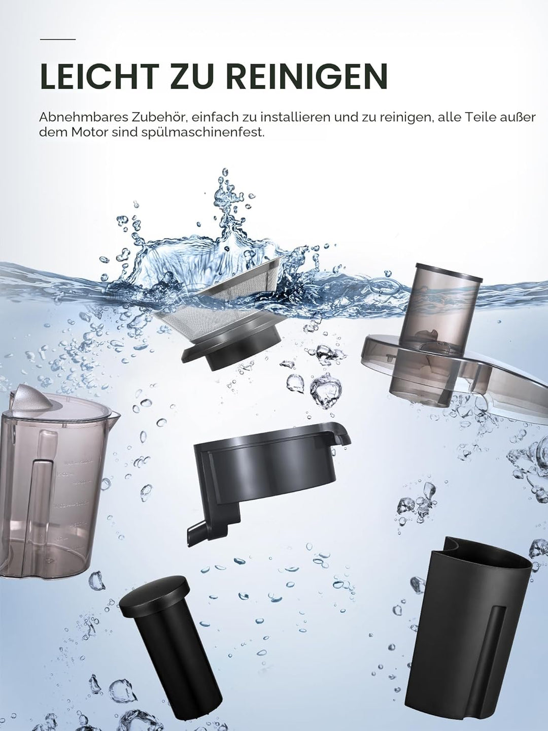 Reemix Entsafter Gemüse und Obst, Max Juicer Machine aus Edelstahl mit 3 Geschwindigkeitsstufen, 65m