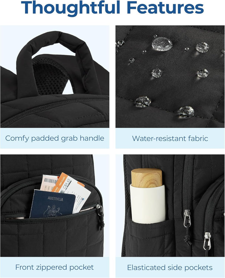 bagsmart Laptop Rucksack für Frauen, Reiserucksack Schulrucksack Teenager Gesteppter Tagesrucksack,