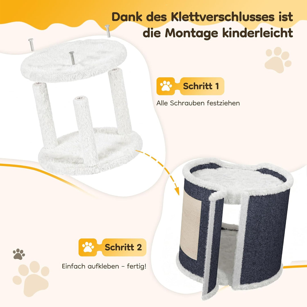 40x40x34cm Grosses Katzenhaus, belastbar 30 kg, Komfortables Katzenbett, Katzen Bettchen, Katzenhöhl