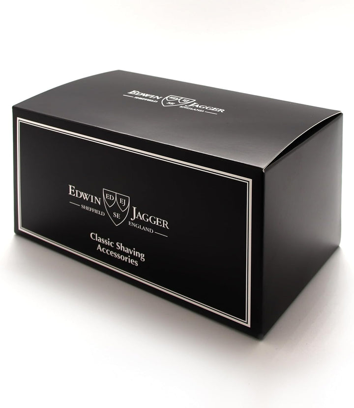 Edwin Jagger Rasur-Geschenk-Set- Pure Badger Dachshaar-Rasierpinsel, Gillette Mach 3 Rasierer, verni