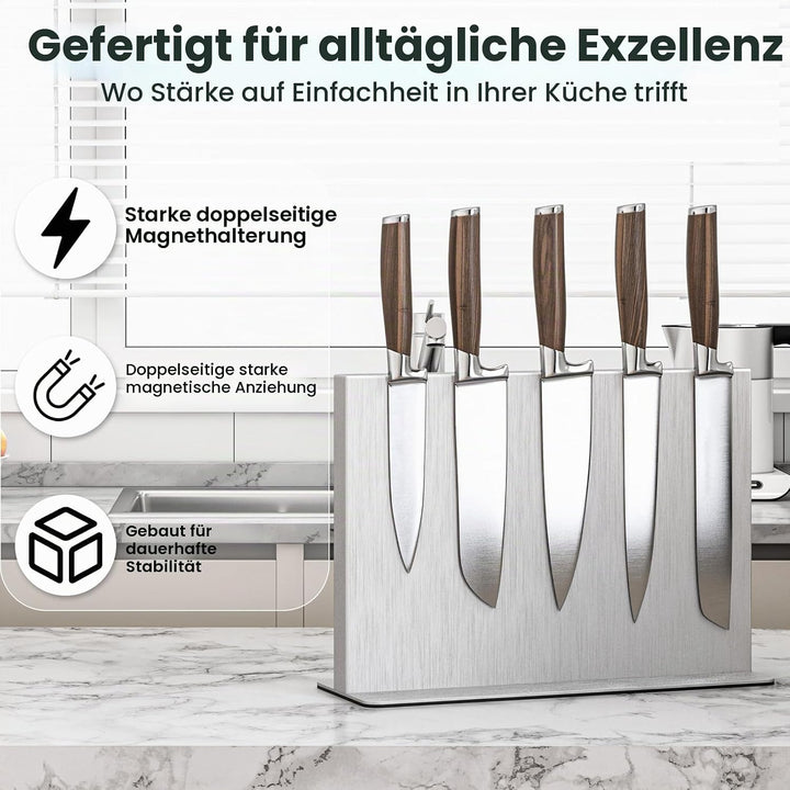 THMINS Magnetischer Messerblock aus Edelstahl, doppelseitiger magnetischer Messerhalter, universelle