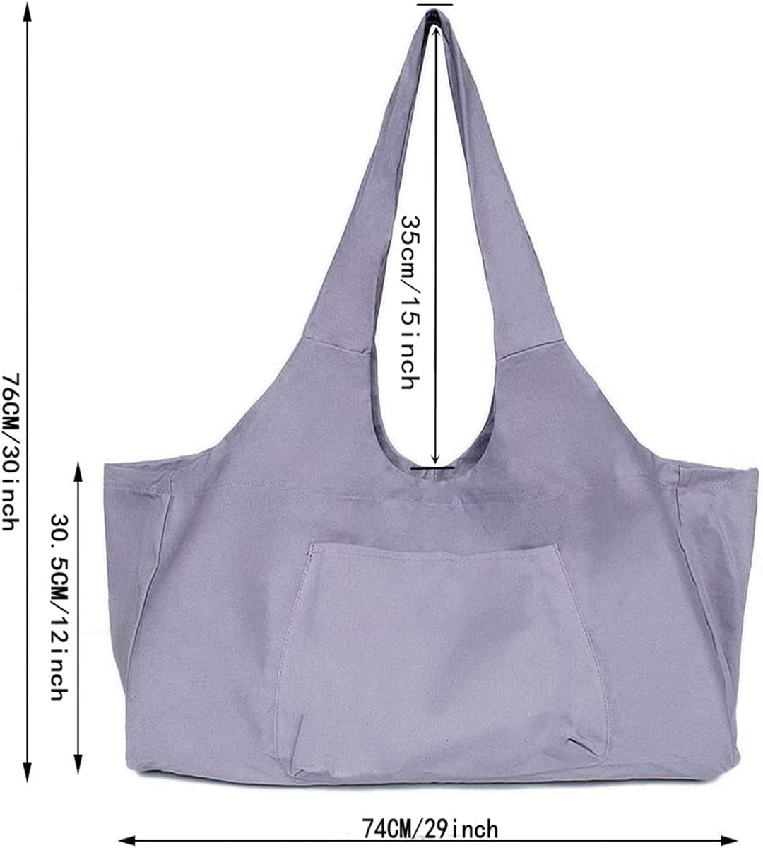 Yogatasche Grosse Yogamattentasche, Canvas-Yogamatten-Einkaufstasche mit Innentasche mit Reissversch