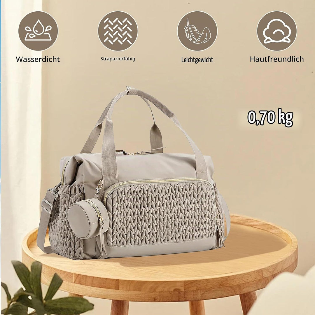 Multifunktionale Wickeltasche Gross, Mommy Bag Schultertasche mit Schnulleretui, Wasserdichte Baby W