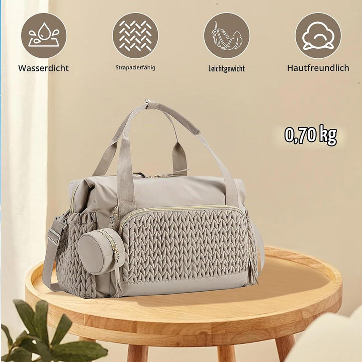 Multifunktionale Wickeltasche Gross, Mommy Bag Schultertasche mit Schnulleretui, Wasserdichte Baby W