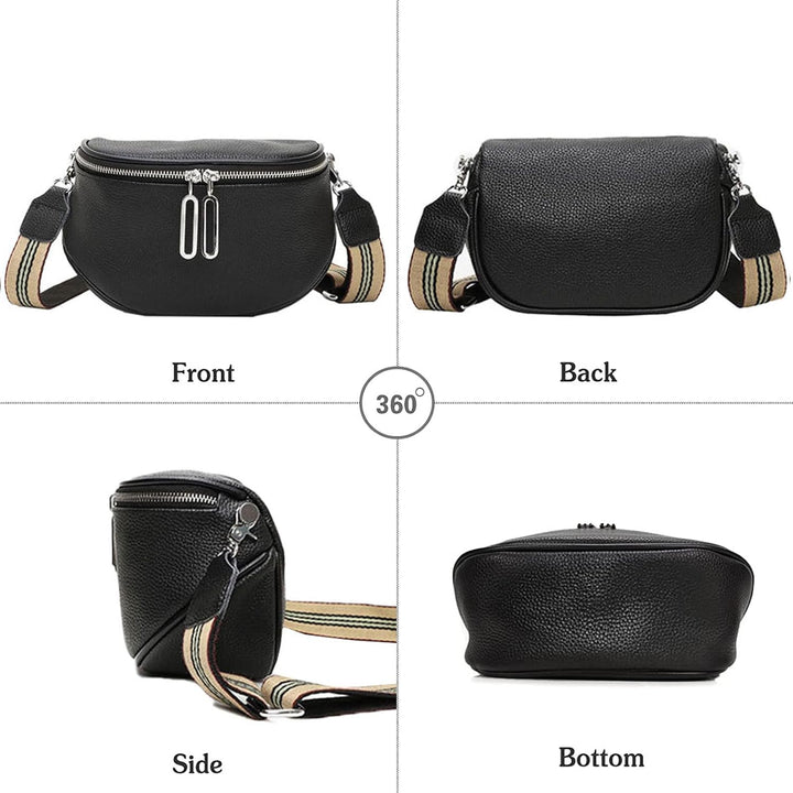 EINYNIUER Crossbody Bag Damen Leder Breiter Gurt Umhängetasche Bauchtasche Damen Leder Stylish,gelb