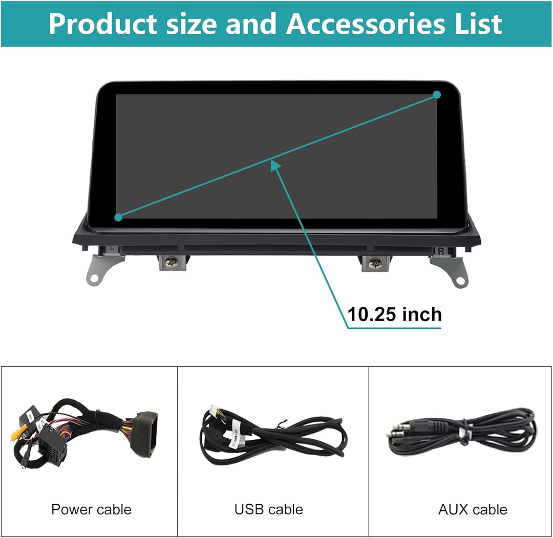 10,25 Zoll Touchscreen-Autoradio für BMW X5/X6 E70 E71 2007–2010 mit CCC-System, unterstützt Apple C