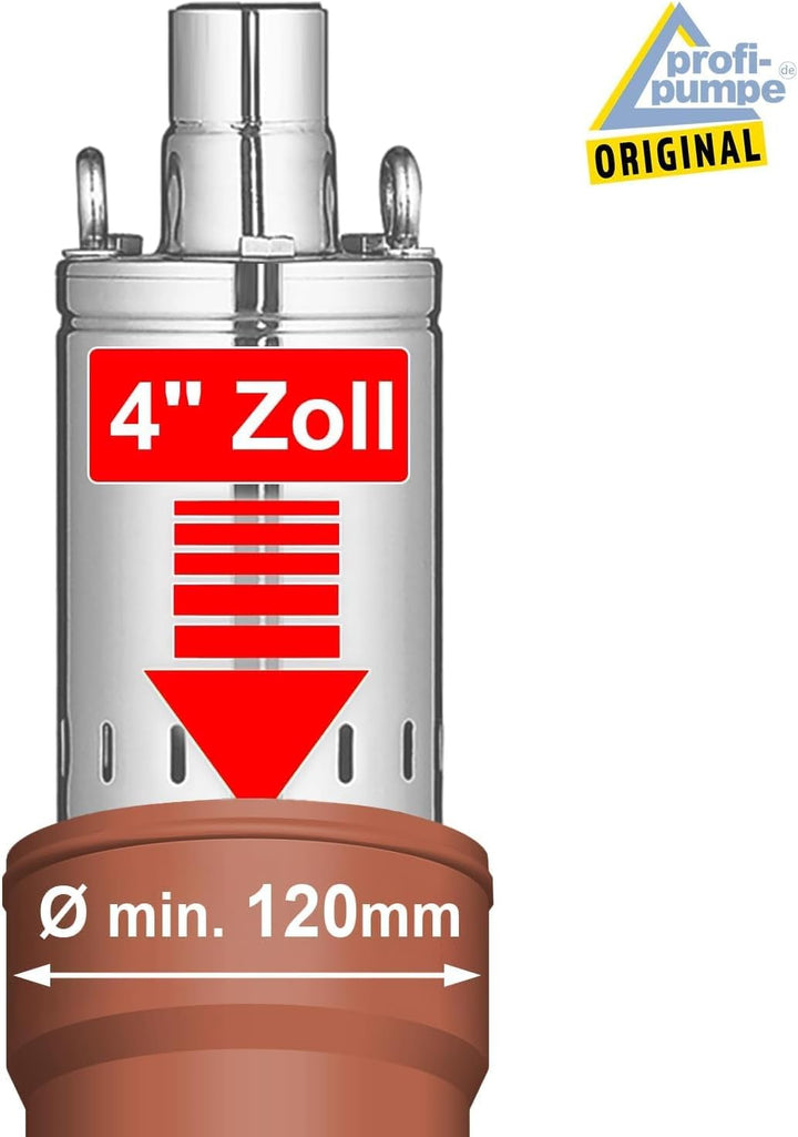 BRUNNENPUMPE - HAUSWASSERWERK - SANDVERTRÄGLICHE TIEFBRUNNENPUMPE 4" 750Watt TAUCHPUMPE SCREW-Star 7