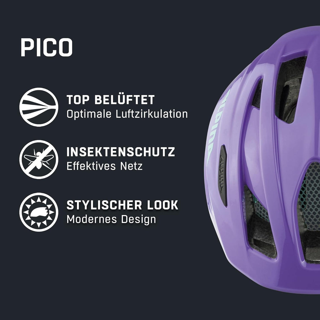ALPINA PICO - Leichter, Optimal Klimatisierter & Bruchfester Fahrradhelm Mit Fliegennetz Für Kinder