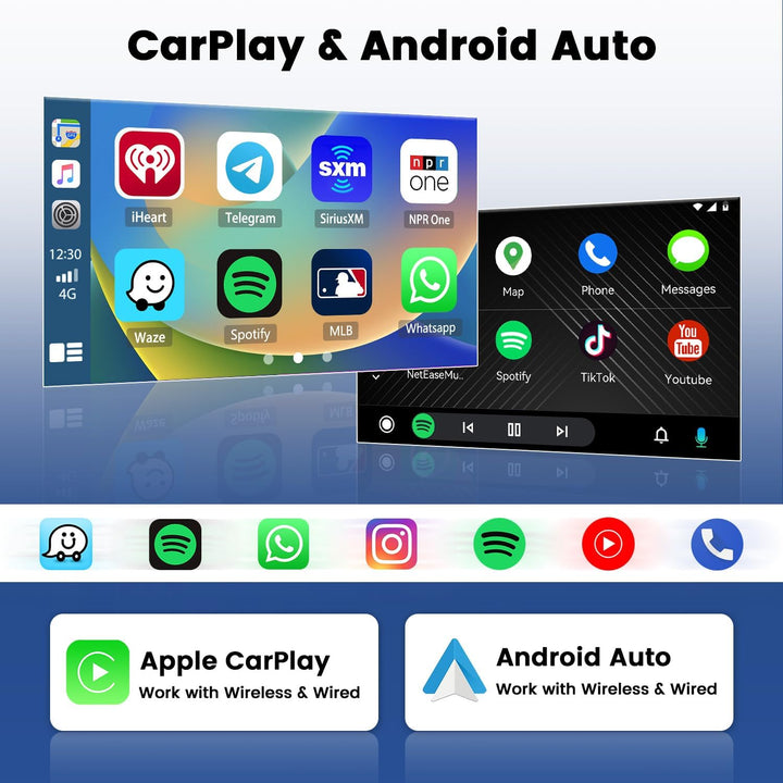 Hikity 2+64G Android Autoradio für Ford Fiesta Focus Kuga Transit Connect Mondeo Smax Wireless Carpl