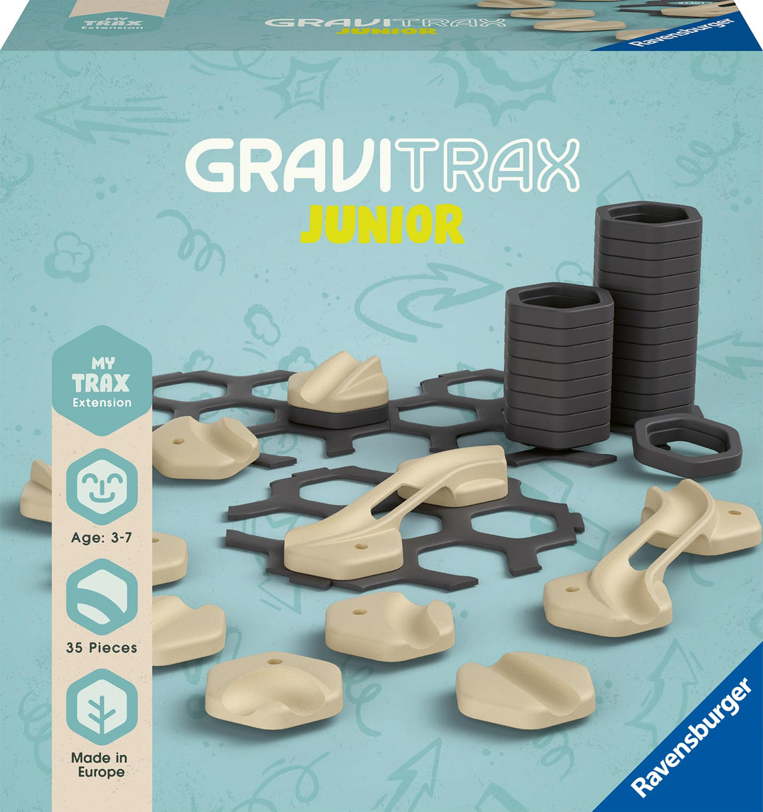 Ravensburger GraviTrax Junior Extension Trax - Erweiterbare Kugelbahn für Kinder, Murmelbahn überwie