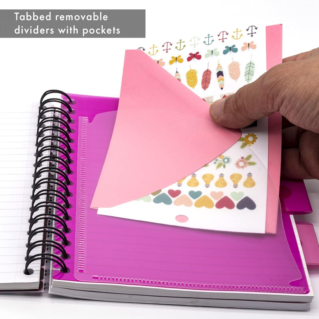 Pukka Pad Projektbuch Spiralbindung Kunststoff liniert 3 Trennblätter 250 Seiten 80 g/m² A5 3 Stück