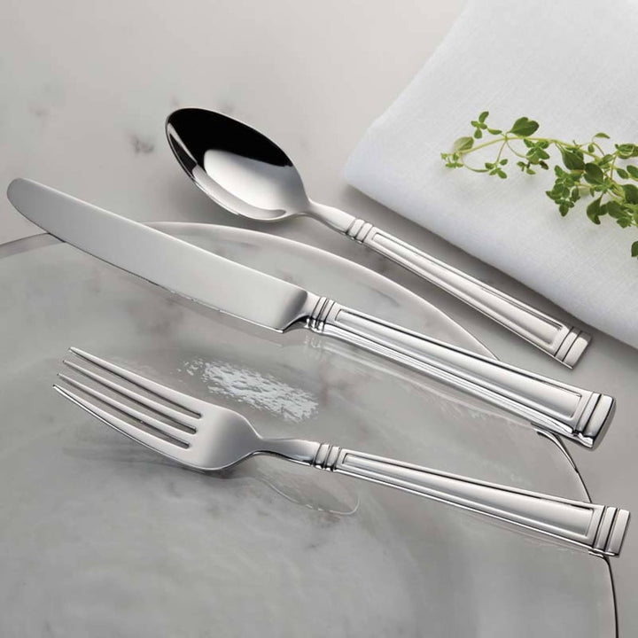 Lenox Esquire Besteck-Set, 65-teilig, 4 kg, Metallic, Silber, Esquire