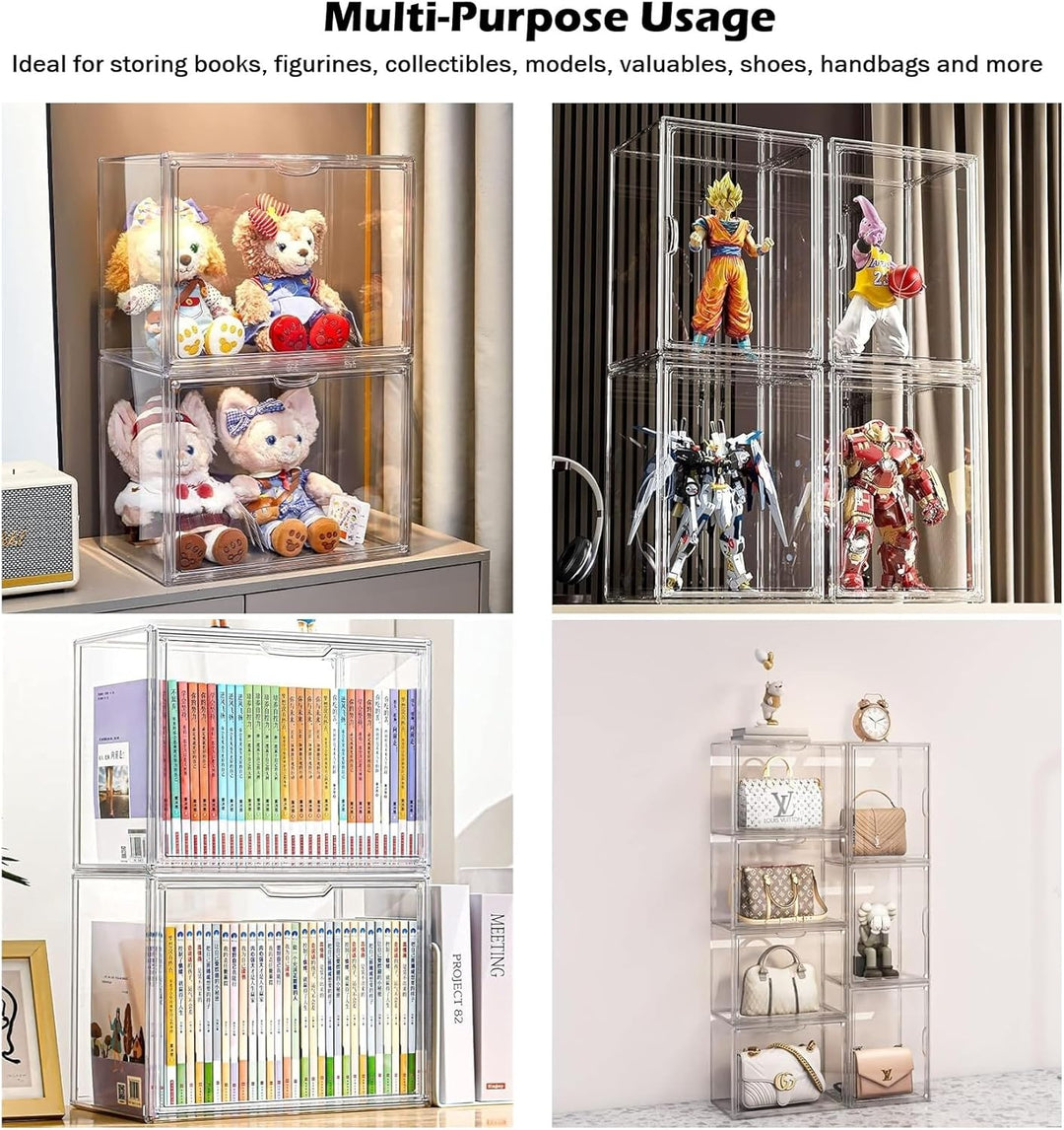 Siyecioa Acryl Vitrine Schaukasten Transparent, Plexiglas Vitrine mit Tür Für Action Figuren Spielze
