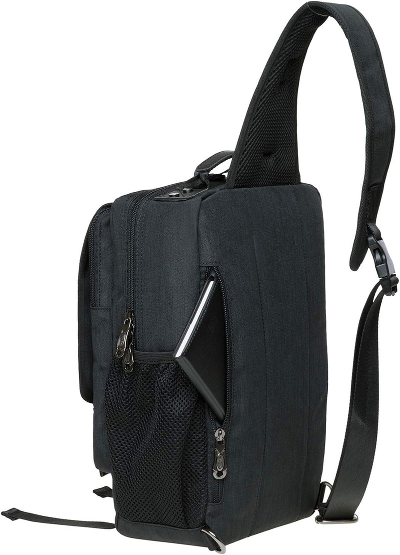 KAUKKO Canvas - Brusttasche für Damen und Herren - Umhängetasche Schwarz Jnl-fd252-1-03, Schwarz Jnl