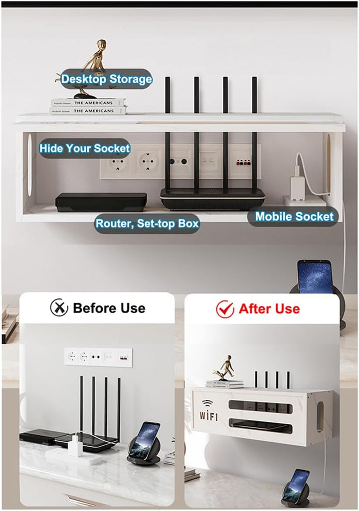 Router Schrank, WiFi Box, Aufbewahrungsbox für Verstecken Kabel, Regal, TV Kabel Organizer Wand Mont
