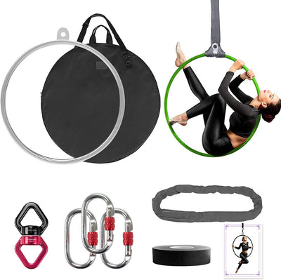 DASKING Aerial Hoop, Lyra Hoop Set Edelstahl 85cm/90cm Single Point Hoops Circus für Anfänger Profis