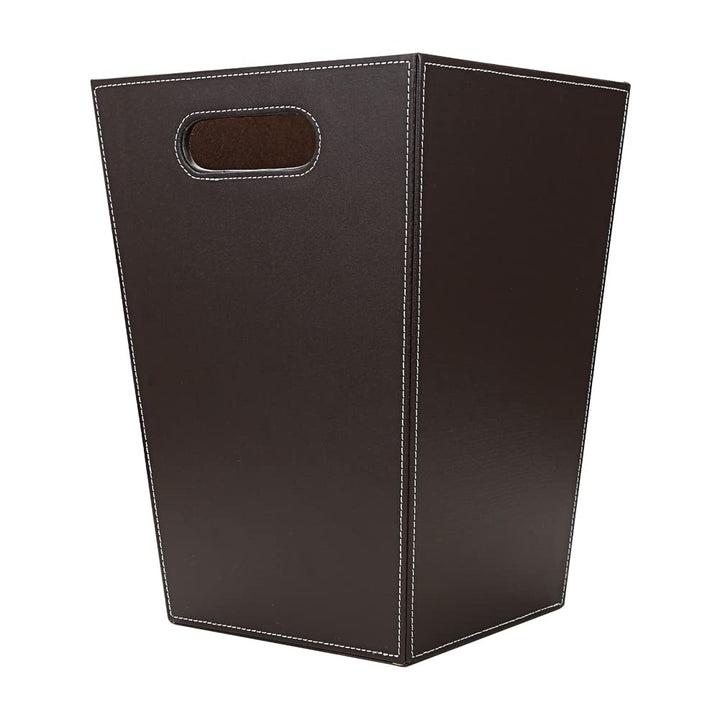 KINGFOM™ Klassisch Leder Papierkorb für Büro/Badezimmer/küche/Schlafzimmer (Platz-Braun), Platz-Brau
