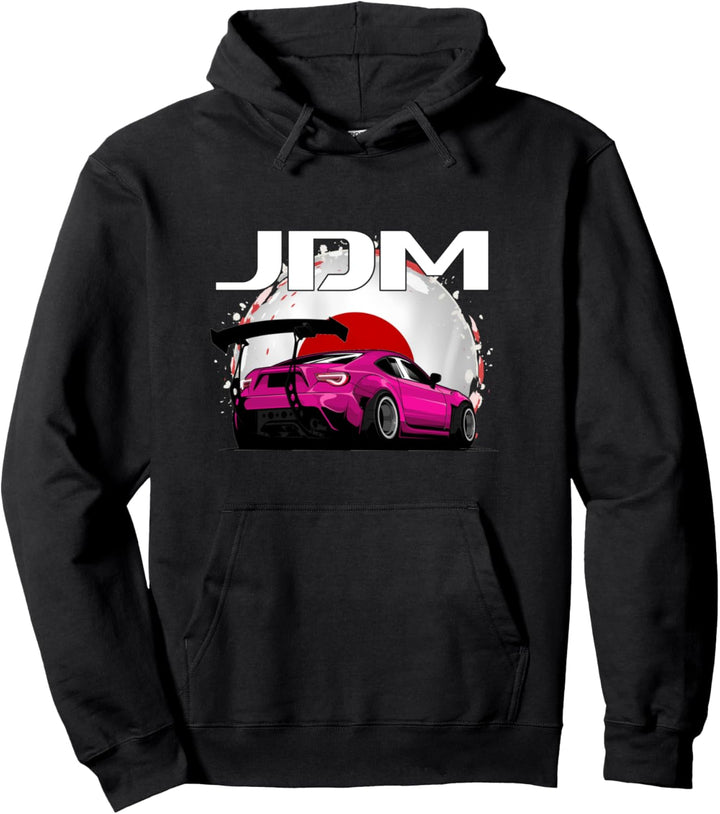 Japanische Flagge Import Auto Japanische Hausmarktautos JDM Pullover Hoodie