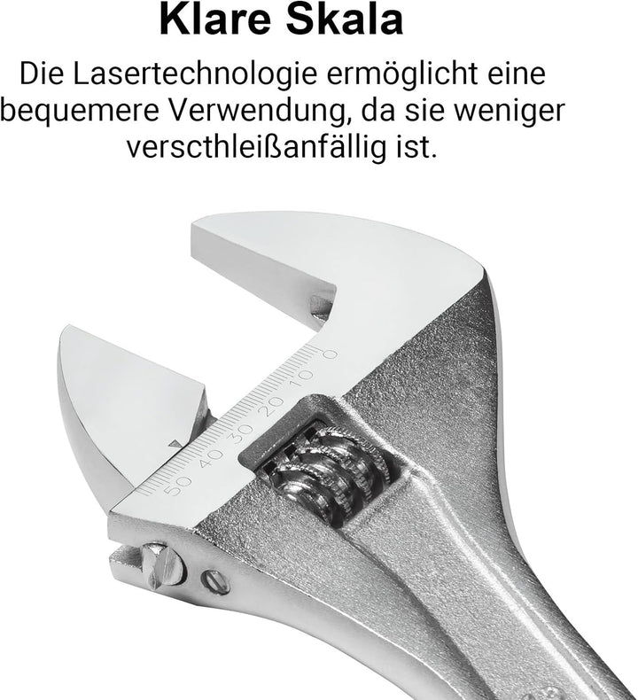 Jetech Verstellbarer Schraubenschlüssel 18" – Profi-Rollgabelschlüssel mit breiter Backenöffnung, 18