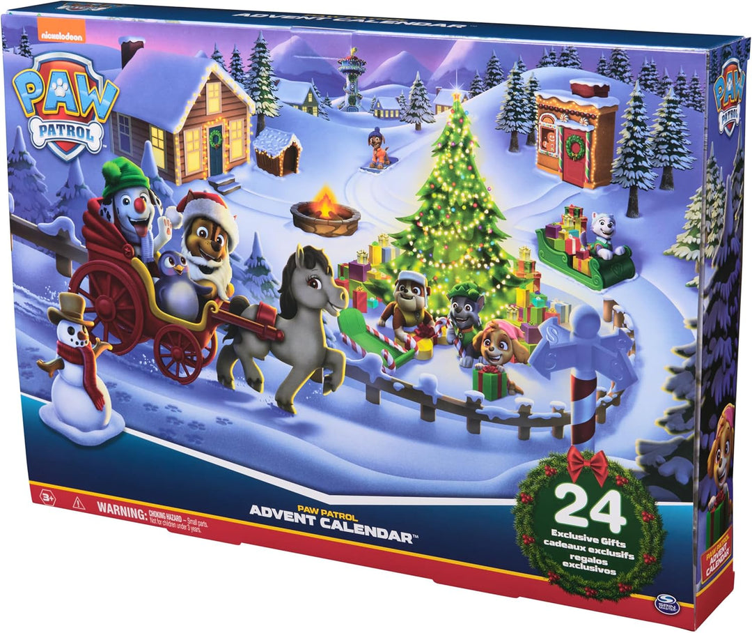 PAW PATROL Adventskalender 2024 – 24 Spielzeug-Überraschungen für eine fantasievolle Winterwelt, 7 W