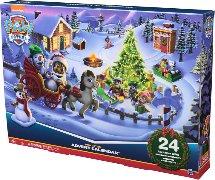 PAW PATROL Adventskalender 2024 – 24 Spielzeug-Überraschungen für eine fantasievolle Winterwelt, 7 W