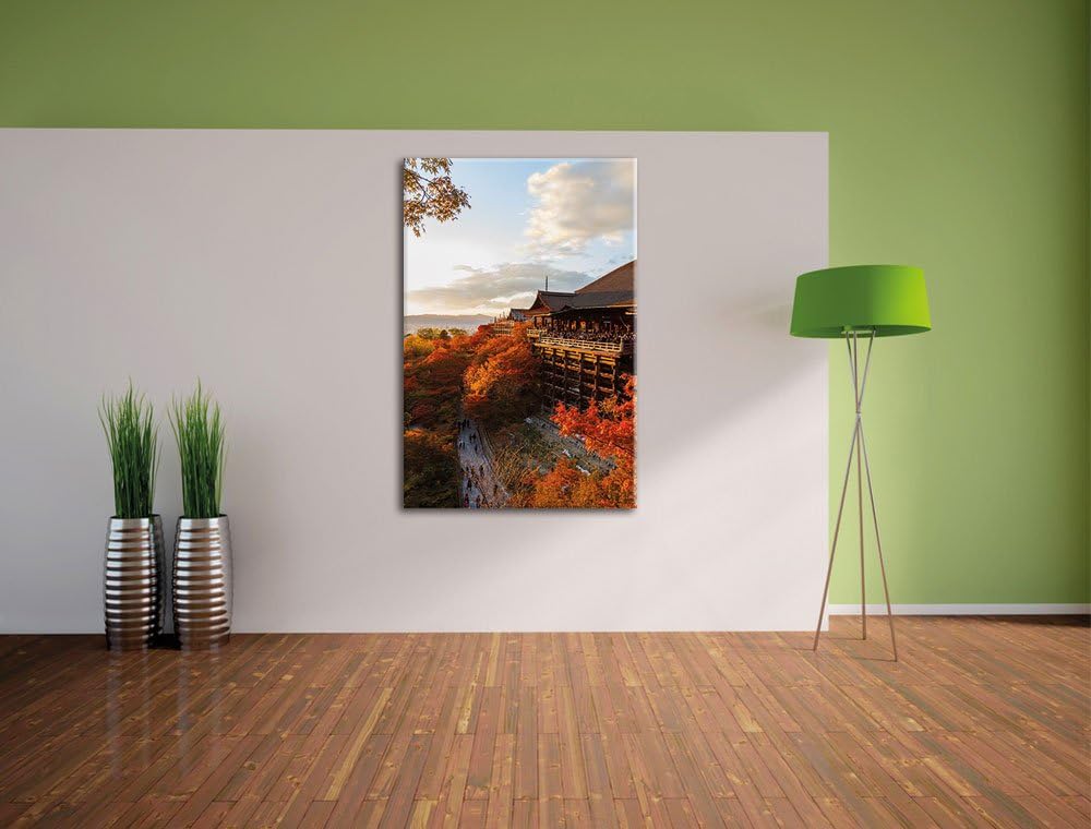 Pixxprint Tempel in China als Leinwandbild/Grösse: 120x80 cm/Wandbild/Kunstdruck/fertig bespannt 80x