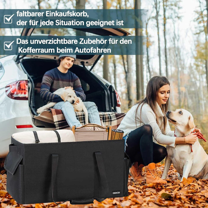 48L Einkaufskorb Faltbar – Stabiler Korb Einkaufen mit Verstärktem Boden – Einkaufstasche Gross Pick