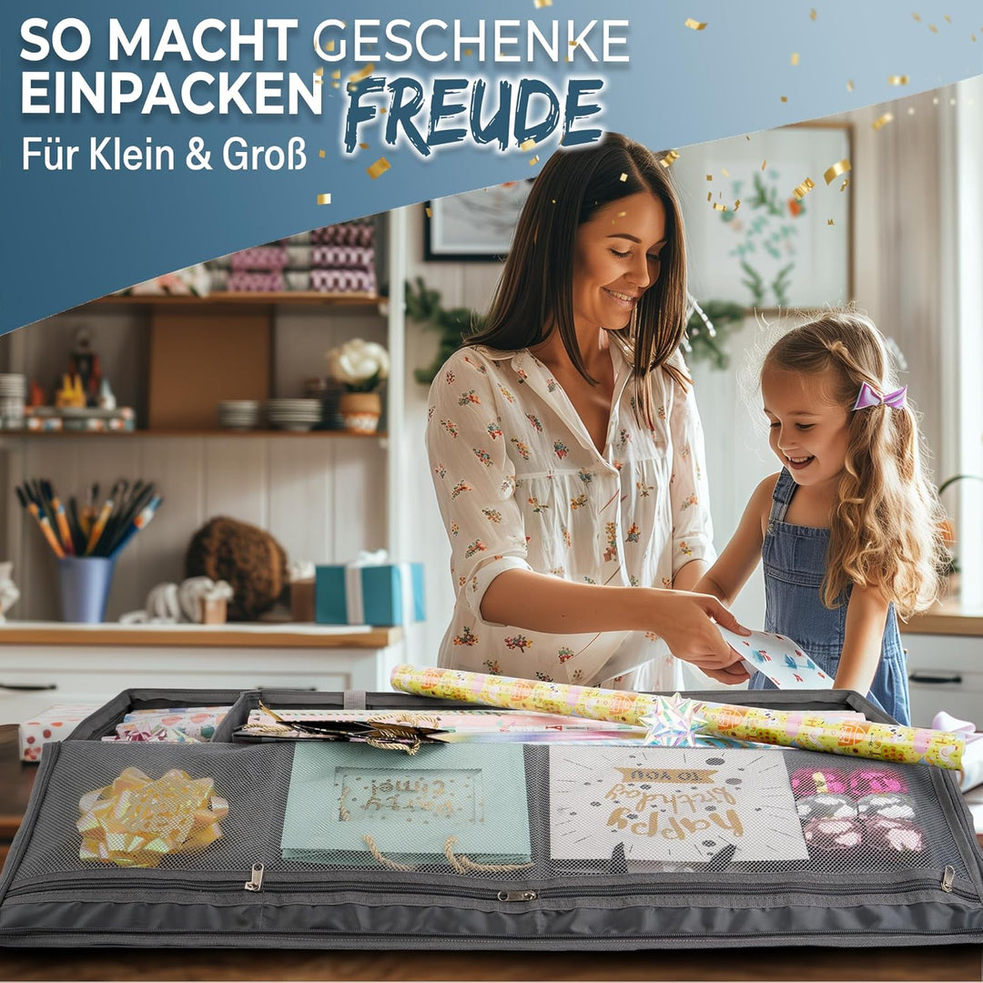 neVaxx® -Premium Aufbewahrungstasche für Geschenkpapier-wasserdichtes 600D Oxford-Geschenkpapier auf