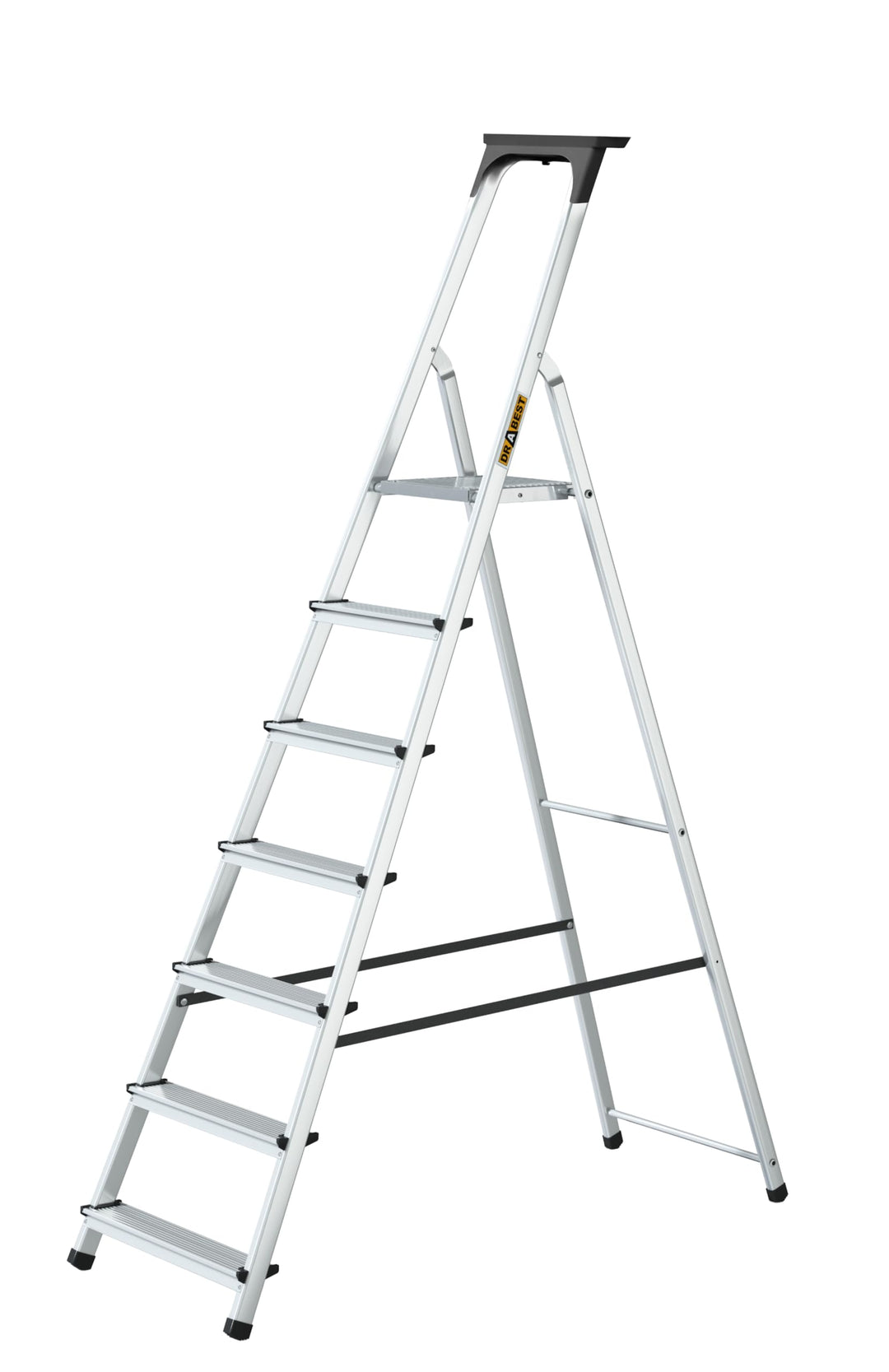 Drabest - Haushaltsleiter - Stehleiter - 7 Stufen - Arbeitshöhe 3,40m - Klappleiter aus Aluminium, m
