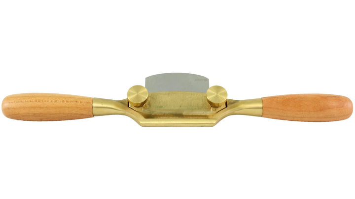 Schabhobel/Schweifhobel mit flacher Sohle, Bronze mit Kirschenholzgriffen, 50 mm Eisenbreite, 265 mm