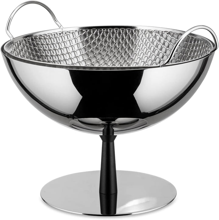 Alessi Obstschale/Sieb aus Edelstahl Fuss aus Aluminium, anthrazit