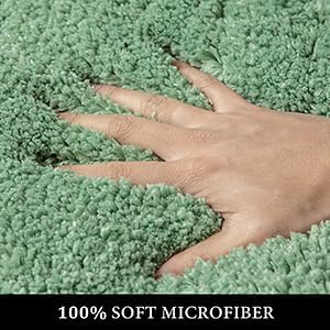 MIULEE Badematte Weiche Badteppich rutschfest Badvorleger Fussmatte Badzimmermatte Bettvorleger Flau