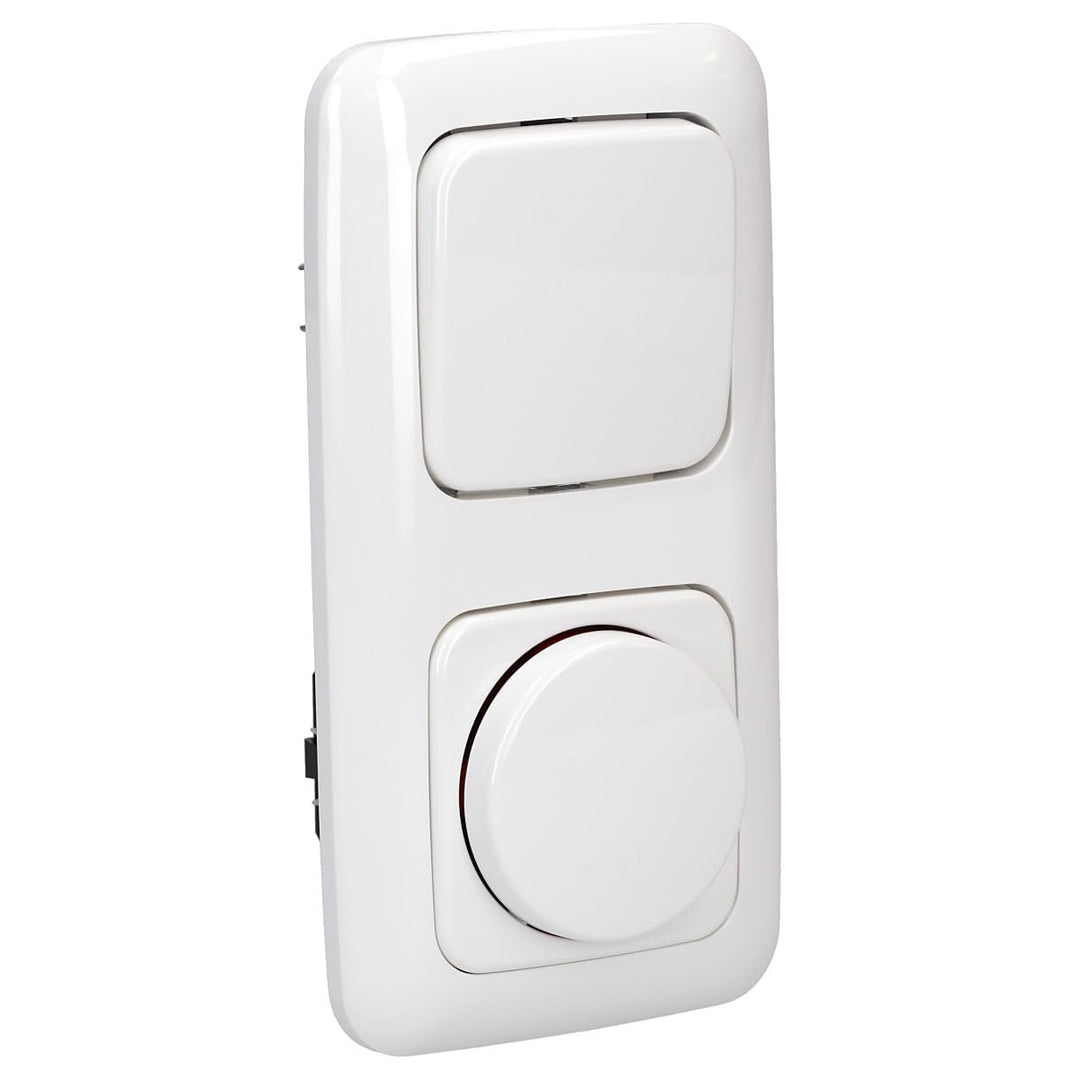 LED Dimmer Komplett-Set BUSCH JÄGER, LED-Drehdimmer -alpinweiss- -Reflex SI- neues Modell 6523-U 102