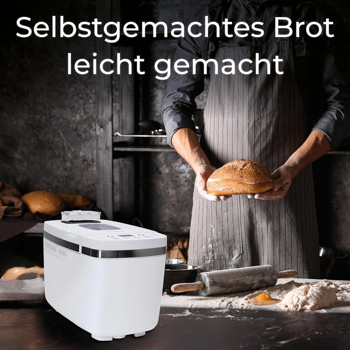 KLAMER Brotbackautomat, 14 Backprogramme, 3 einstellbare Bräunungsstufen, automatische Zubereitung v