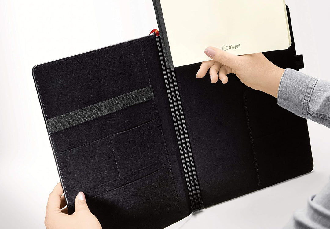 SIGEL CF110 Business Organiser, ca. A4, Kunstleder, schwarz - Conceptum flex DIN A4 Organiser, DIN A