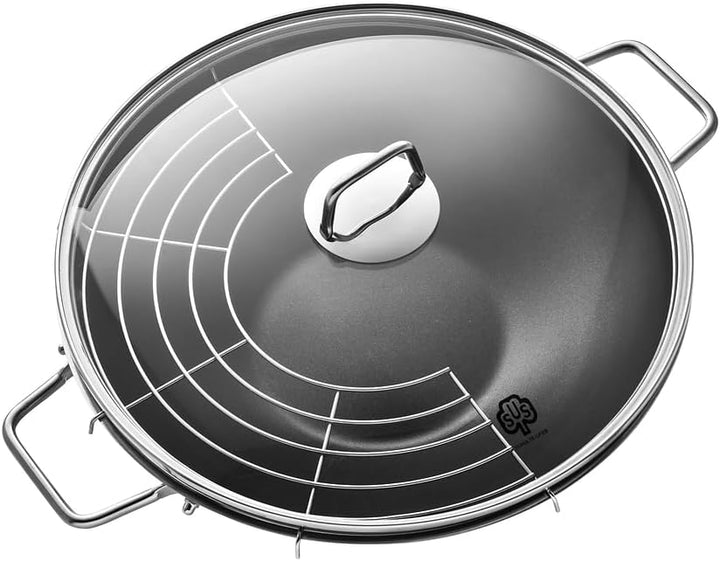 Schulte-Ufer 66520-34 Wok Wega beschichtet, inkl. Zubehör, 34 cm, 4,50 l, Antihaft