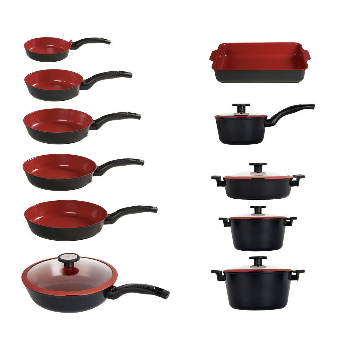 CLASSE ITALY, Pfannen-Set, 16 Stück, PFAS-frei, Antihaftbeschichtung, 5-lagig, ohne PTFE, PFOA, 100%