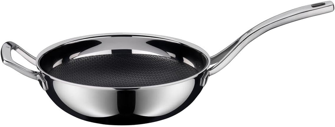 WMF Profi Resist Wokpfanne 28 cm, Wok Induktion, Mehrschichtmaterial vollbeschichtet, Wabenstruktur,