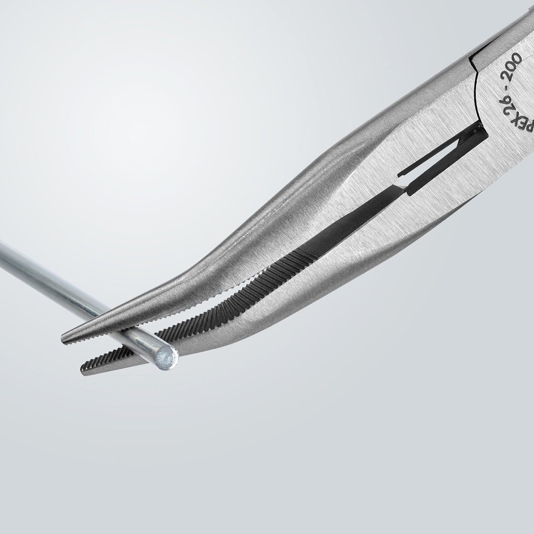 KNIPEX Flachrundzange mit Schneide (Storchschnabelzange) mit Kunststoff überzogen schwarz atramentie