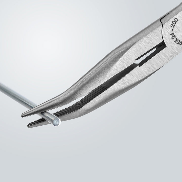 KNIPEX Flachrundzange mit Schneide (Storchschnabelzange) mit Kunststoff überzogen schwarz atramentie
