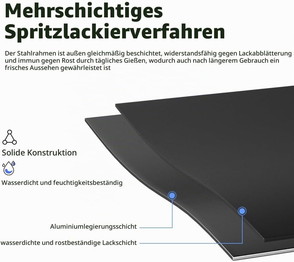 Pflanzenständer Blumenständer Draussen&amp; Innen Aluminium, Blumenbank Pflanzen Blumenregal für Garten,