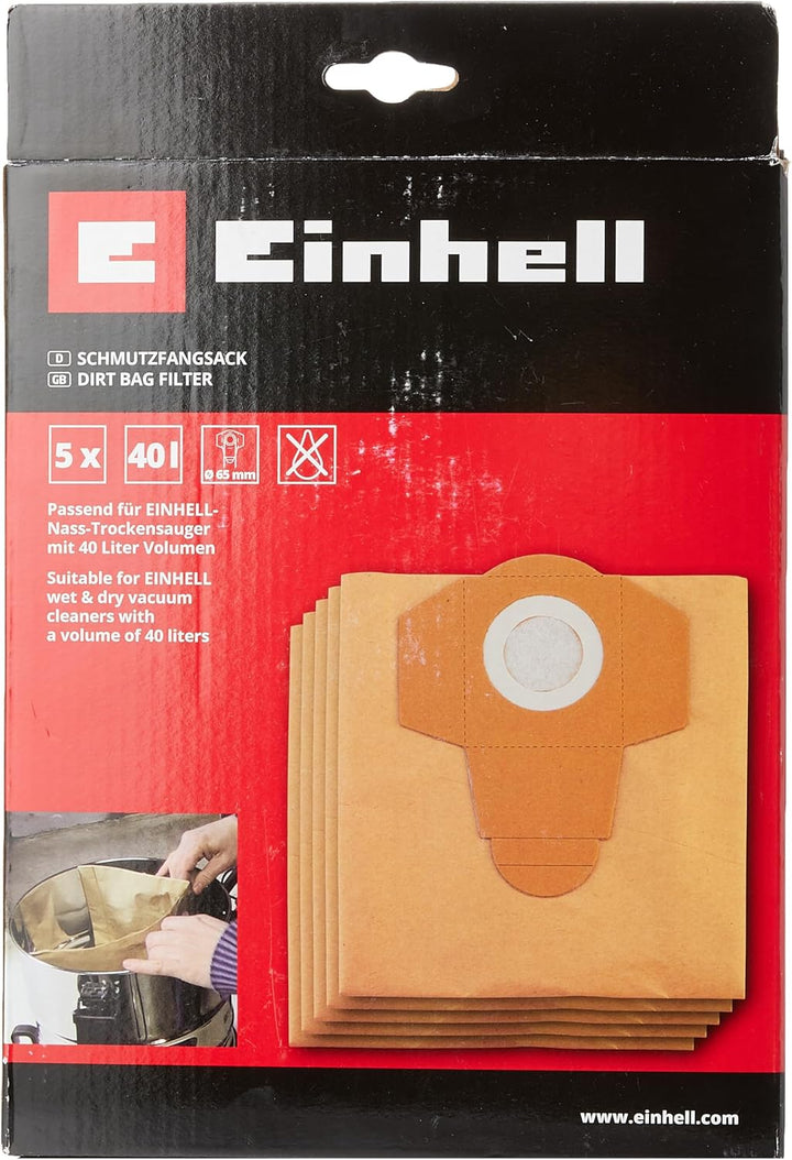 Original Einhell Schmutzfangsack 40 L (passend für Einhell Nass-Trockensauger mit 40 und 50 Liter-Be