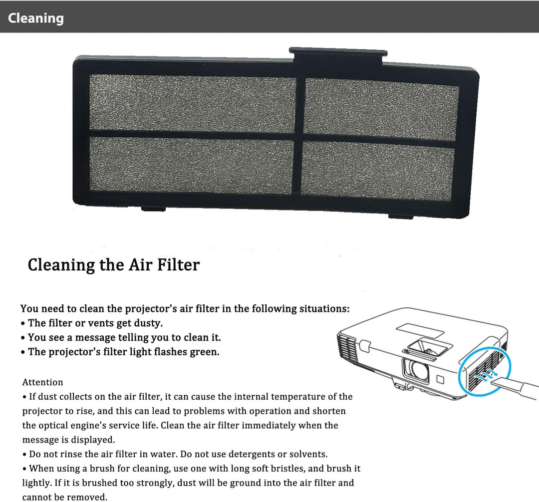Aimdio Beamer Luftfilter für EPSON ELPAF25 EH-TW450 EB-S7 EB-S8 EB-S9 EB-S10 EB-X8 EB-X9 EB-X7 EB-X7