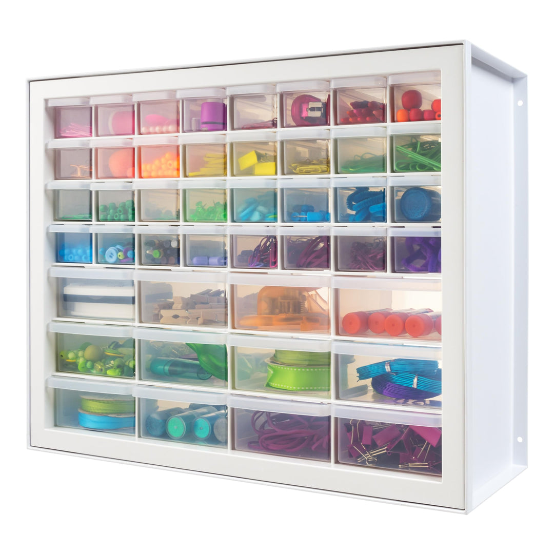 Iris USA stapelbarer Aufbewahrungsschrank mit 44 Schubladen, 49,5 cm B x 17,8 cm T x 39,5 cm H, Weis
