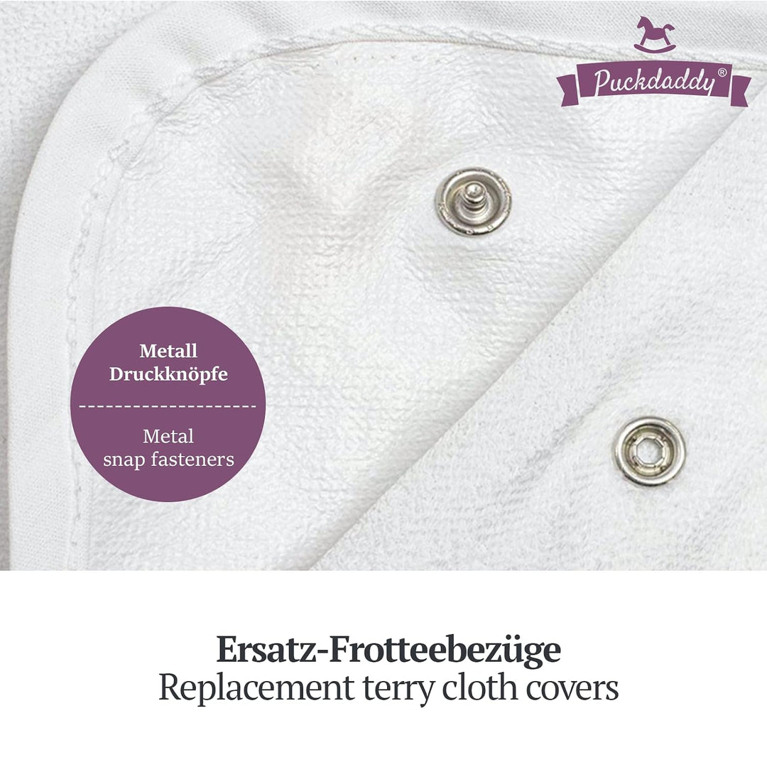 Puckdaddy® Frotteeauflage, Weiss, Wickelbrett, Druckknöpfe | Frottee, Weiss, Wickelbrett-Auflage, Dr