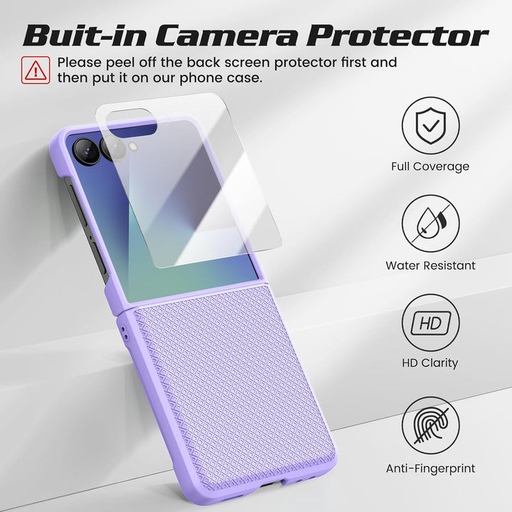 Doeshine für Samsung Galaxy Z Flip 7 Hülle [Not für Flip 7FE] mit Scharnierschutz & Displayschutzfol