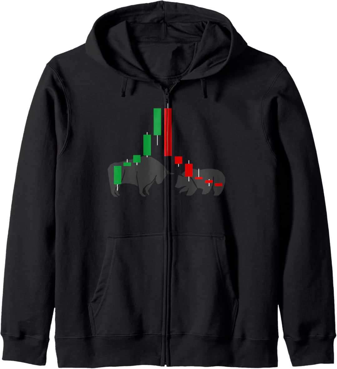 Aktienmarkt Bulle VS Bär Forex Trading Kapuzenjacke