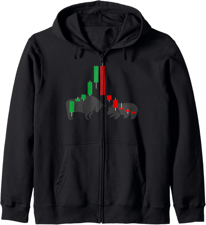 Aktienmarkt Bulle VS Bär Forex Trading Kapuzenjacke