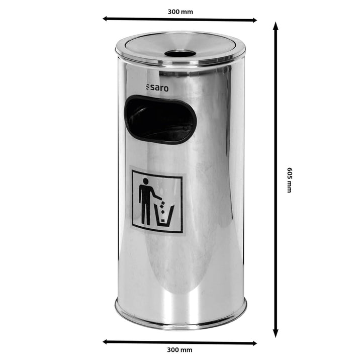 Saro REMCO Abfalleimer/Standascher, Edelstahl, Silber, 30 x 30 x 62 cm