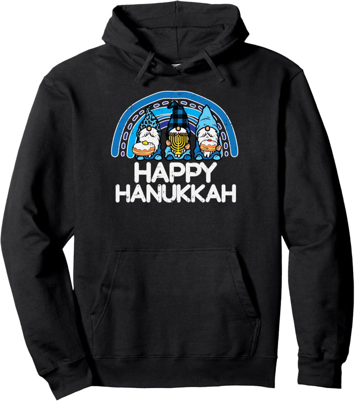 Leopard Plaid Happy Hanukkah Zwerge Chanukah Frauen Mädchen Pullover Hoodie